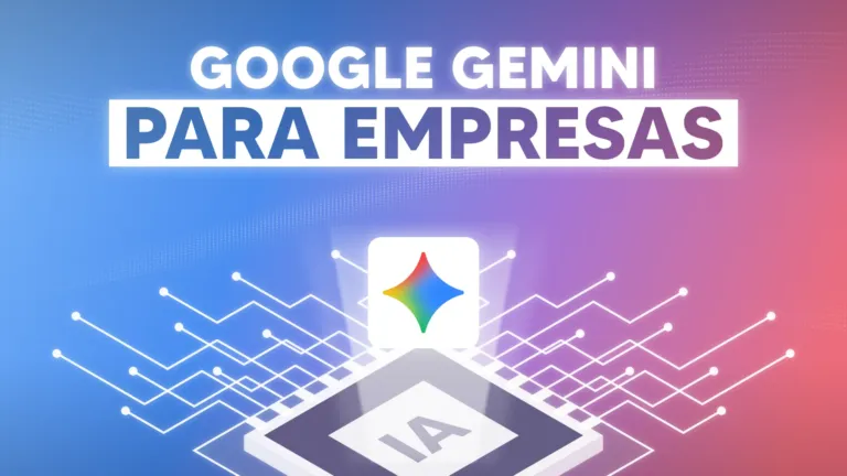 Portada del curso Google Gemini para los Negocios, con el logo de Gemini sobre un chip de circuitos